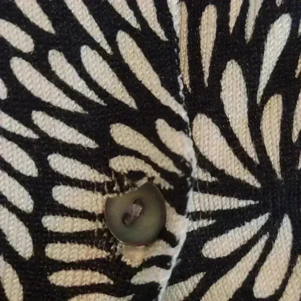 Belford black and cream silk blend long‎ sleeve cardigan women's medium